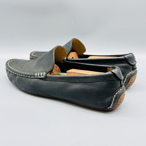 Cole Haan Shoes Mens 10 Black Leather Driving Loafers Slip On Moc Casual Comfort - Picture 5 of 12